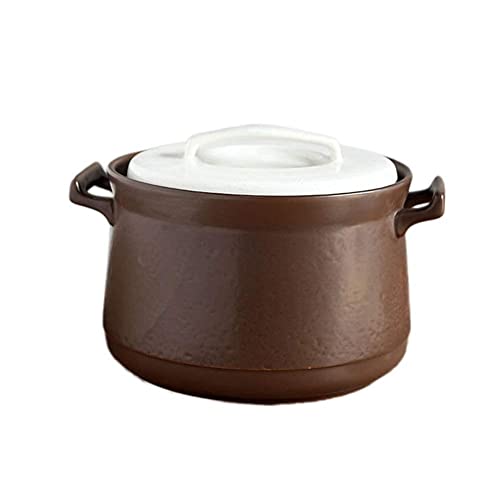 Cacerola de cerámica con tapa, olla de cerámica con doble asa y cubierta, olla antiadherente para horno y fuego-2-5.4L (4l|2)