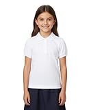 unik Girl's Uniform Polo Shirt Short Sleeve, White Size 8