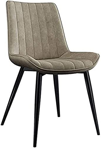 SJIALEN 1 Pcs Modern Kitchen Dining Room Chairs, Metal Frame Living Room Lounge Chairs PU Leather Cushion Backrest Chair Kitchen Chair (Color : Beige, Size : 45x43x84cm)