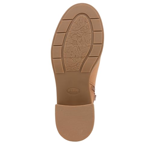 Dr. Scholl's Womens Retrospect Ankle Side Zip Block Heel Bootie Honey Brown Microfiber 7.5 M4