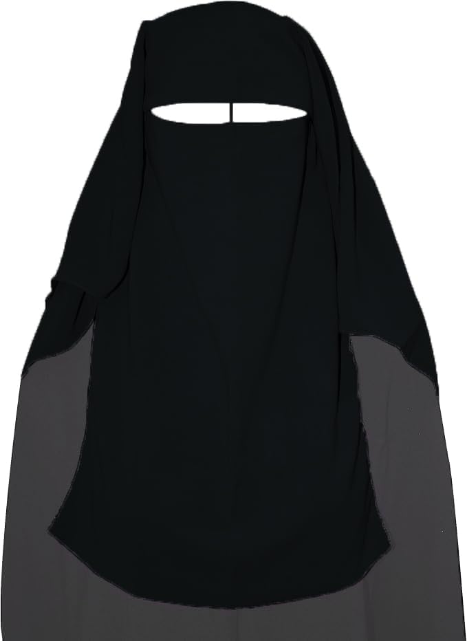 XL Long Saudi Niqab Nikab 3 Layers burqa Hijab Face cover Veil Islam Islami