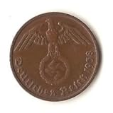 Authentic Nazi Swastika Coin German 2 Pfennig -- Circulated Condition