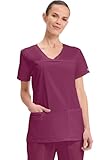 Cherokee Women's Workwear Scrubs Core Stretch V-Neck Top, Wine, Large