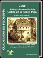 Kant: Prólogo en introducción de la Crítica de la Razón Pura 8492200944 Book Cover