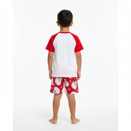 Image of Boys 2pc Shorts Set Outfit Short Sleeve Shirt with Classic Applique Print and Shorts