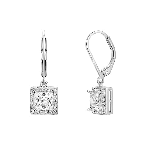 MDFUN 18K White Gold Dangle Earrings Cover