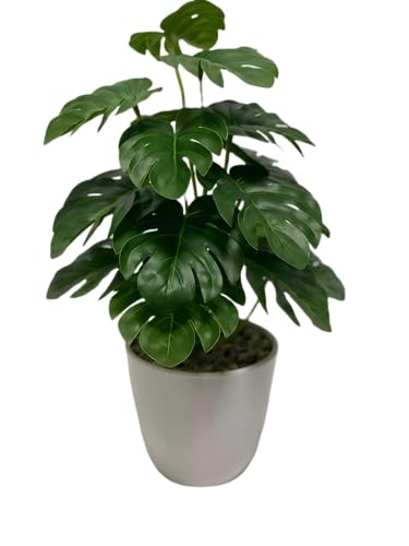 Kiko Artificial Plant-Monstera -18 PCS in White Melamine Pot Fake