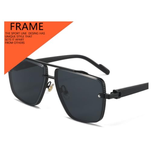 Lunettes de soleil de conduite homme double métal branches grainées chic