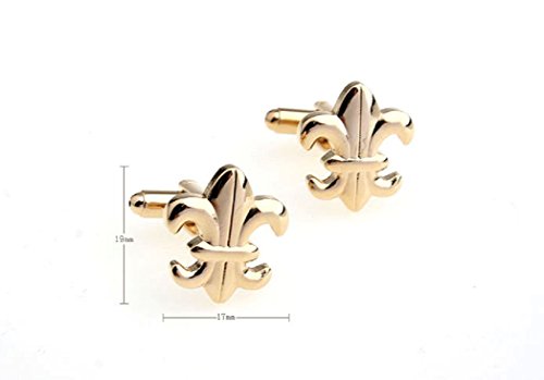Gemelos tono dorado Fleur De Lis Mardi Gras miniatura 2