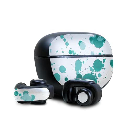 Image of Skin Compatible with Bose Ultra Open Earbuds - Teal Splatter - Premium 3M Vinyl Protective Wrap Decal Cover - Easy to Apply | Crafted in The USA by MightySkins