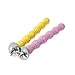 DOITOOL 2pcs Bird Cage Perches Stand Colorful Grinding Branch Toy for Parrots Stand Pole for Birds Chewing and Exercise Playground Random Color