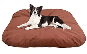 Hiputee Soft Velvet Fluffy Cushion Washable Reversible Removable Cover Dog Cat Pet Bed for All Breeds (L, Brown)