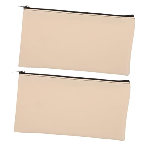2Pcs PU Money Holder with Zipper Multi Functional Cash Pouch for Traveling Storage of Receipts and Documents Students and Professionals