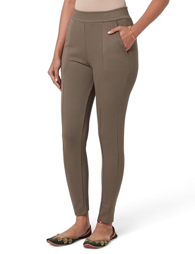 Image of BIBA Women Poly Viscose Slim Solid Jegging