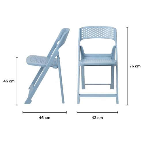 Image of ITALICA Phoenix Folding Chair /Space Saving Chairs /Folding Chair for Balcony, Garden, Patio /Indoor & Outdoor /Sturdy & Durable Chair for Comfortable Seating (Army Grey, Set of 4)
