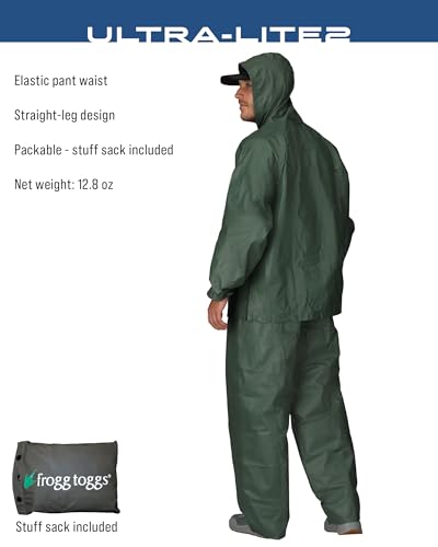 Image of FROGG TOGGS Men's Ultra-Lite2 Rain Suit, Waterproof Raincoat and Pant Set | 2-Piece Rainwear, Extremely Lightweight Packable Rain Jacket, Rain Pants Ideal for Hiking, Fishing, Motorcycling, Travel