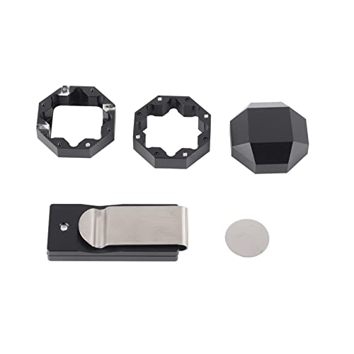Porte-craie de billard octogonal en aluminium magnétique avec clip de ceinture noir