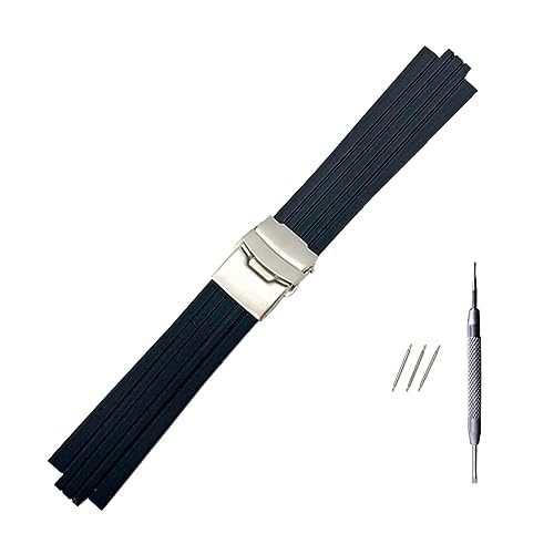 La Mejor review de Reloj baume mercier - cinco favoritos. 31 MAMA'S PEARL Correa De Reloj De Goma De Silicona De 24mm X 11mm Apta For Correa De Reloj For Oris Aquis Correa Convexa Pulsera De Pulsera Con Hebilla De Seguridad De Acero...