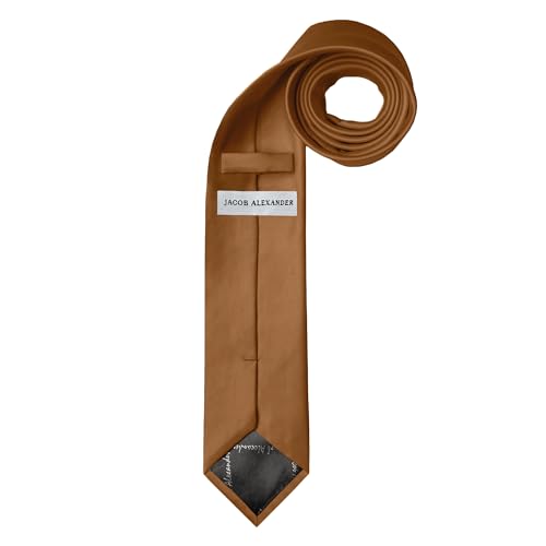 Image of Jacob Alexander Men's Slim Width 2.75 inch Solid Color Tie