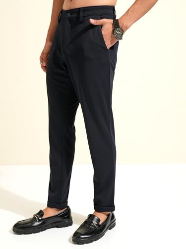Image of Highlander Men's Slim Fit Formal Trousers | Ankle Length | Smart Chinos for Men | Comfortable Fabric for Daily Work & Formal Occasions