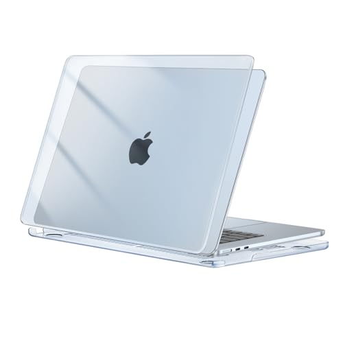 MOSISO Funda Compatible con MacBook Air 15 Pulgadas 2025 2024 2023 Release M4 M3 M2 A3241 A3114 A2941 con Pantalla Retina Líquida y Touch ID, Carcasa Protectora Plástico Duro, Azul Cielo Cristal