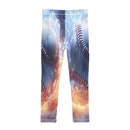 Toddler Girls Leggings Printed Yoga Pants Leggings Baseball Water Fire Collisions for Kids2