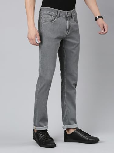 Image of Mens Casual Mid Rise Regular Length Denim Jeans
