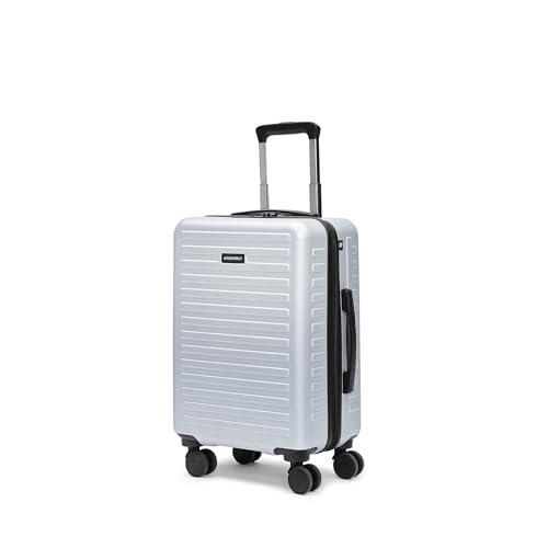 Image of Assembly Hard Shell Cabin Luggage Premium Polycarbonate Trolley Bag Lightweight Trolley Bag for Flight (Silver, Cabin 20 Inches)- StarkLite
