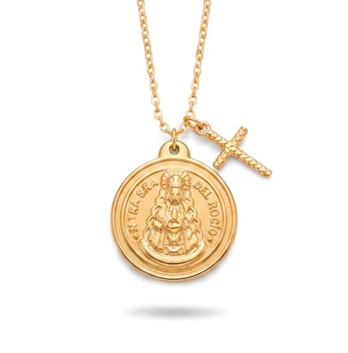 Collar con Medalla de la Virgen del Rocío, Acero Inoxidable