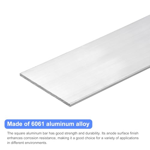Image of uxcell Square Aluminum Flat Bar, 1 /8 inch Thick 3.5 inch Width 12 inch Length Square Aluminum Bar 6061 Aluminum Flat Plate, 3 x 90 x 305mm T6511 Solid New Mill Stock for Industrial Building