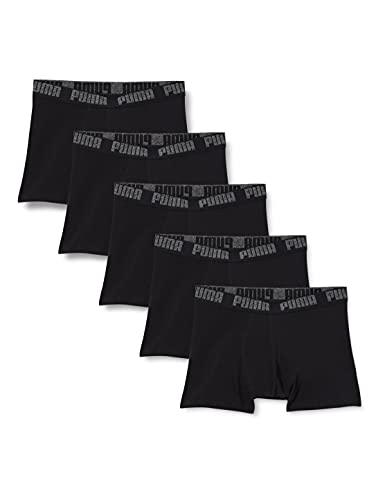 PUMA Herren Puma Basic Men's (5 Pack) Boxer Briefs, Black / Black, M EU