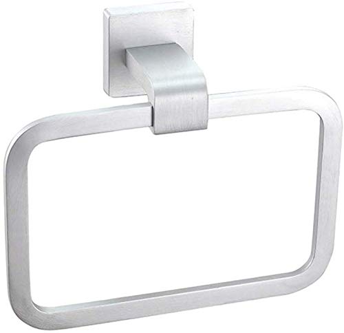 Bathroom shelf bathroom wall hanging towel warmer room aluminum towel ring (color: silver size: 20 cm)