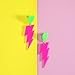 Mintolex 80s Neon Earrings for Women Acrylic Lightning Bolt Drop Earrings Retro 80s 90s Glow Party Accessories Neon Jewelry for Halloween Costume Outfit, Hot Pink
