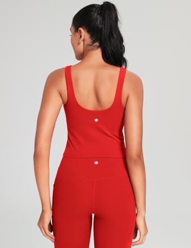 HeyNuts Zeal Bra Womens Scoop Neck Longline Sports Bras, U Back Workout Yoga Crop Tank Tops Padded A-D Cups *Updated Fit4