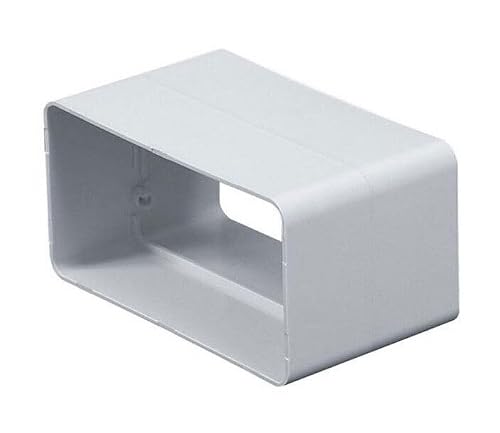Prostko Ltd White Rectangular Channel Connector / 60Mm X 204Mm / Rigid Ducting Pipe Coupler/Lightweight Pvc Plastic Connector