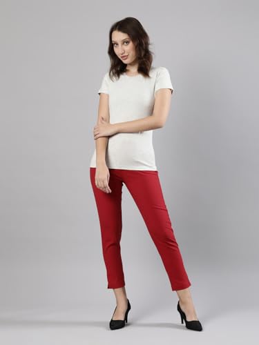 Image of Femmora Comfortable Fit Solid Straight Pant, Breathable Cotton Fabric with Side Zip Button Closure, for Women, Pack of 1