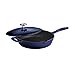Tramontina Bestow Enameled Cast Iron Skillet with Lid, 10-inch Frying Pan, Blue