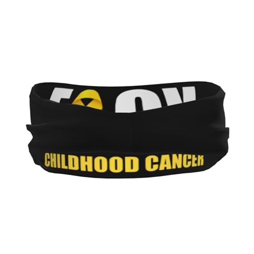 Fuck Childhood Cancer Awareness Gold Ribbon Adjustable Sports Headband Moisture Wicking Sweatband for Running Workout3