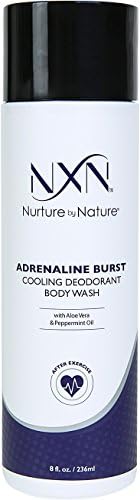 NXN Adrenaline Burst Cooling Deodorant Post Workout Body Wash Natural & Organic Formula with Peppermint Oil & Aloe Vera, 8 Fl Oz