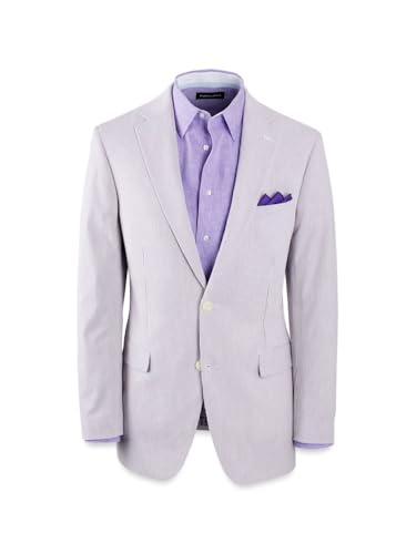 Paul Fredrick Men's Cotton Seersucker Single Breasted Notch Lapel Suit Jacket