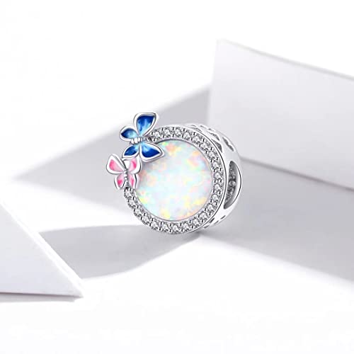 Opal Butterfly Charm Beads Sparkling Round Beads Suitable for All Kinds of Bracelets and Necklaces2