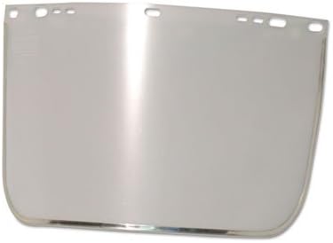 Face Shield Visor, 15 1/2" x 9", Clear, Bound, Plastic/Aluminum