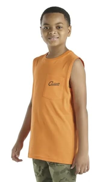 Carhartt 6694 | Dog Graphic Sleeveless Shirt, Exotic Orange | 4 Toddler (4T)2