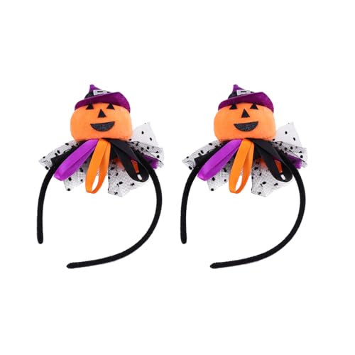 LALADEFIEE 2 Szt. Halloween Dekoracyjne Opaski Do Włosów Zabawne Ozdoby Dynia i Pajęczyna Halloweenowa Biżuteria Do Włosów dla Dorosłych i Chłopiec Dziewczynka Stylowa i Wygodna