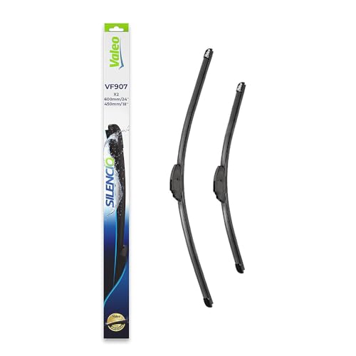 Image of VALEO Silencio Wiper - VF907 - Kit of High Performance, Superior Road Visibility, Easy Installation Original Flat Blades 600mm/450mm - Front - Set of 2 Wiper Blades - 577907