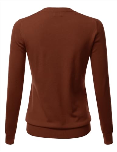 Image of LALABEE Women's Crew Neck Gem Button Long Sleeve Soft Knit Cardigan Sweater