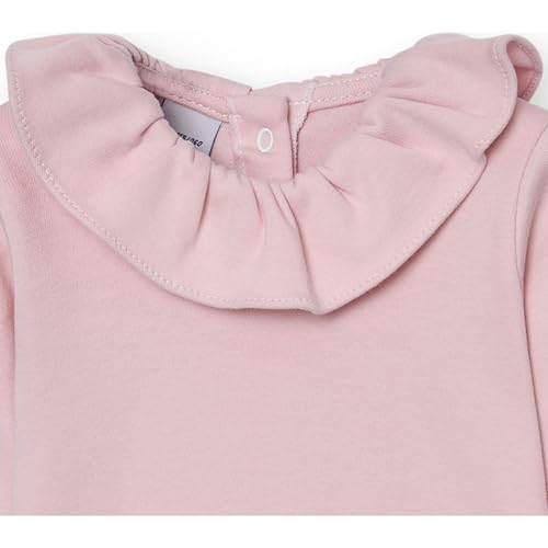 Babidu | Camiseta Cuello Volante Manga Larga 100% Algodón - Camiseta Bebé 100% Made in Spain - Camiseta Bebé Extrasuave, máximoa Confort