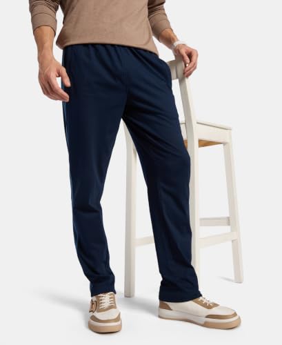 Image of Jockey AM75 Men Super Combed Cotton Rich Slim Fit Trackpant with Zipper Media Pocket
