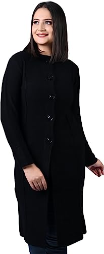 Image of TWENTY ME Winter Wear Casual Acrylic Wool Full Sleeve with Pockets Women's Extra Long Cardigans (4328)