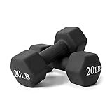RitFit Set of Two Neoprene Dumbbells Coated for Non-Slip Grip, 1 lb-20 lb (20 Pound(Black))